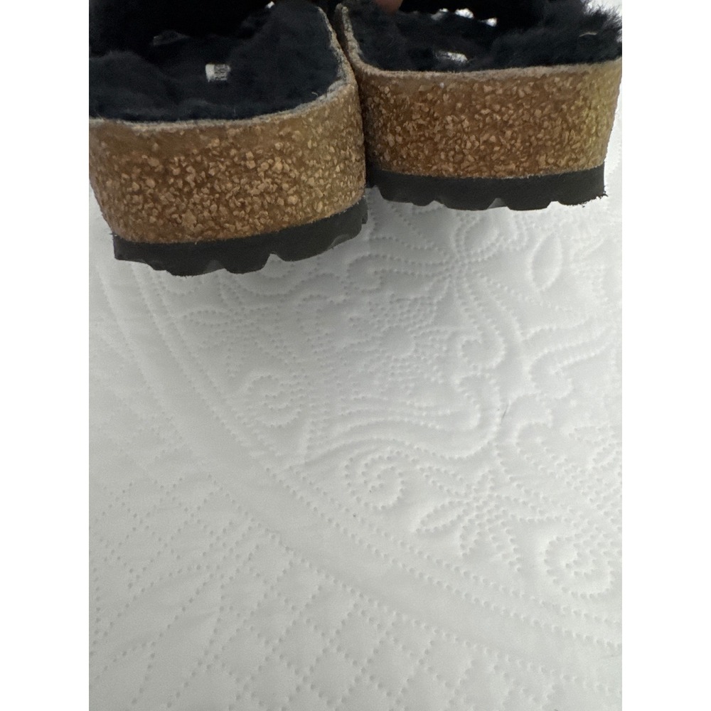 Birkenstock Madrid Single Strap Big Buckle Fur Lined Comfort Sandals Black 38 - Picture 13 of 14
